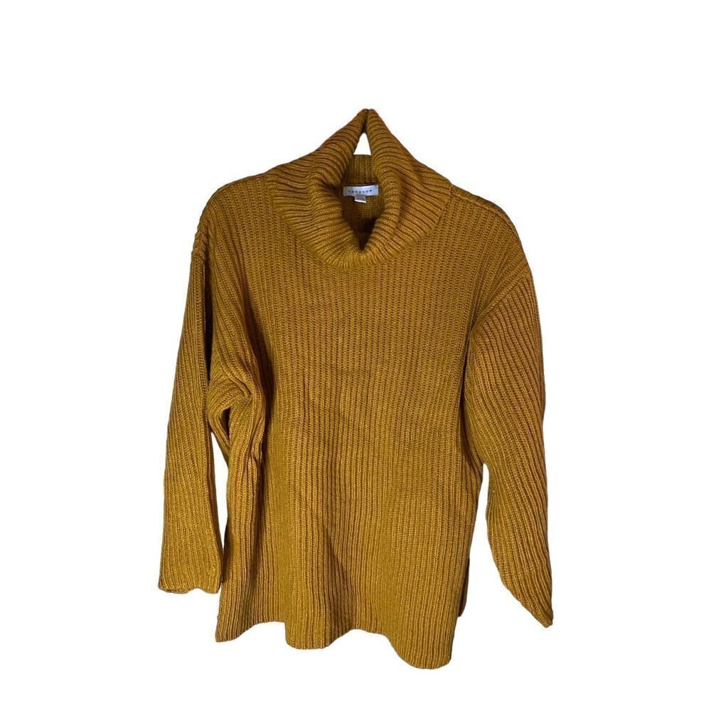 Top shop women’s chunky knit turtleneck, long sleeve sweater S/small